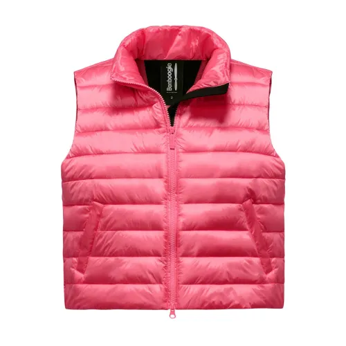 BomBoogie , Comfy Synthetic Padded Vest with High Collar ,Pink female, Sizes: