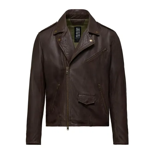 BomBoogie , Ecto Perfecto Leather Jacket ,Brown male, Sizes: