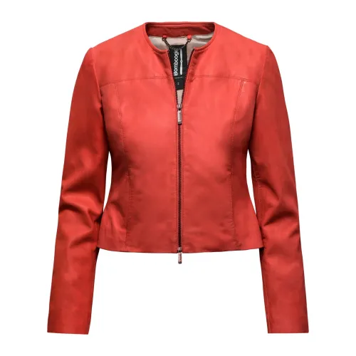 BomBoogie , Essential Leather Jacket Galy ,Red female, Sizes: