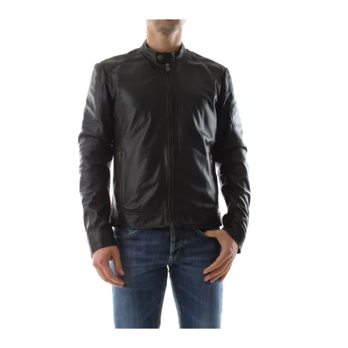 BomBoogie , Leather Jacket, Clan Enappa Lamb Leather Jacket ,Black male, Sizes: