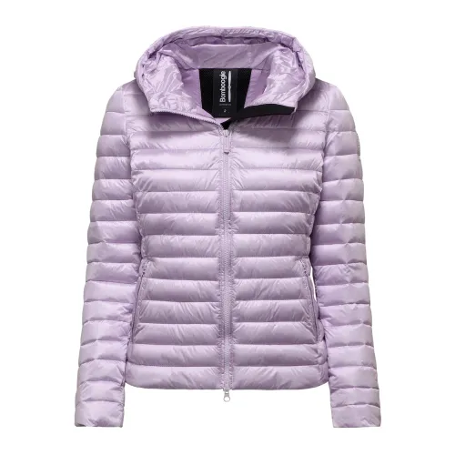 BomBoogie , Lightweight Bright Nylon Hooded Jacket ,Purple female, Sizes: