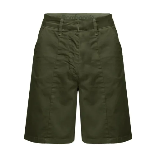 BomBoogie , Lightweight Cotton Twill Bermuda Shorts ,Green female, Sizes: