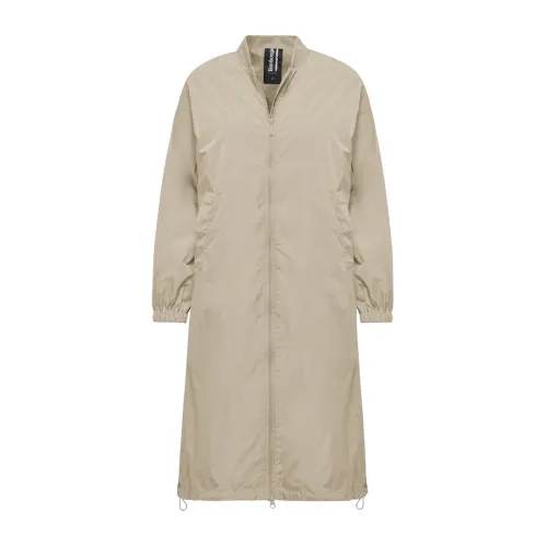 BomBoogie , Long bomber nylon coat beige ,Beige female, Sizes: