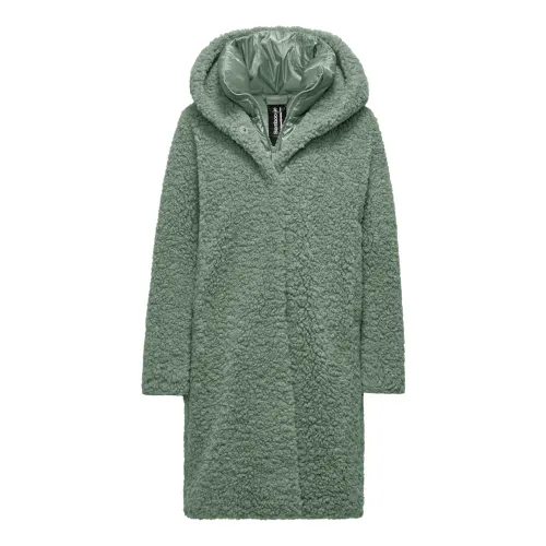 BomBoogie , Long Coat in Sherpa Fleece ,Green female, Sizes: