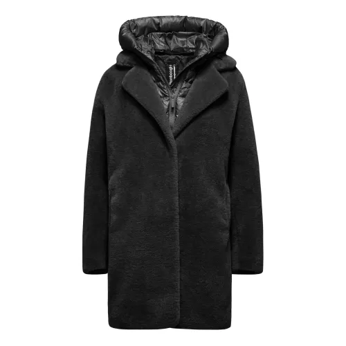BomBoogie , Odessa Overcoat - Faux Fur Coat ,Black female, Sizes: