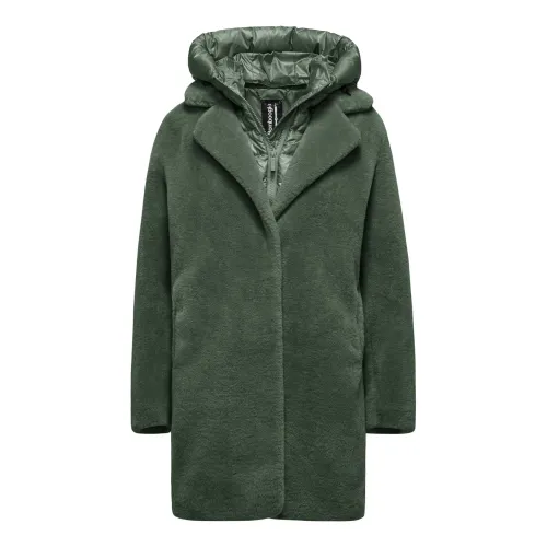 BomBoogie , Odessa Overcoat - Faux Fur Coat ,Green female, Sizes: