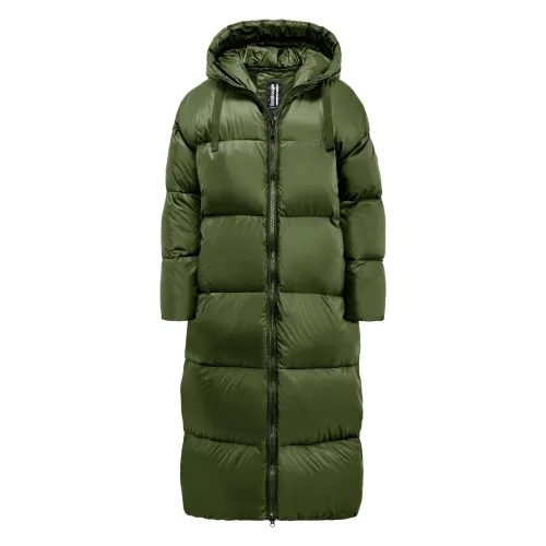 BomBoogie , Over Down Jacket in Nylon - Anvers Long Down Jacket ,Green female, Sizes: