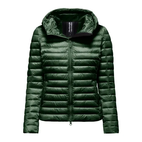 BomBoogie , Padded Jacket with Hood in Bright Nylon ,Green female, Sizes: