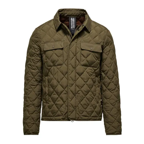 BomBoogie , Quilted Diamond Shirt-Jacket ,Brown male, Sizes: