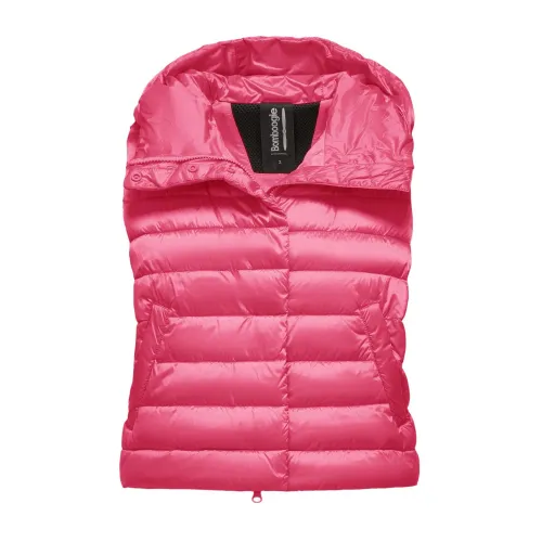 BomBoogie , Shiny Nylon Padded Vest with Hood ,Pink female, Sizes: