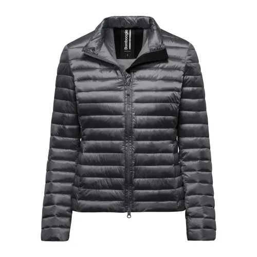 BomBoogie , Slim-fit Bright Nylon Jacket with Synthetic Padding ,Gray female, Sizes: