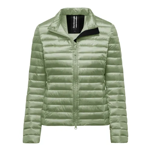BomBoogie , Slim-fit Bright Nylon Jacket with Synthetic Padding ,Green female, Sizes: