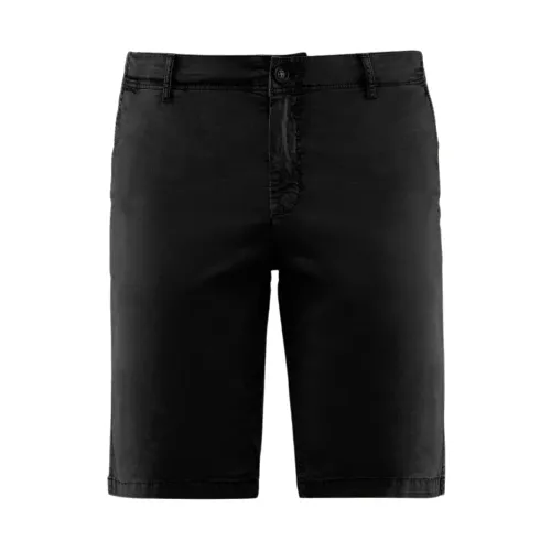 BomBoogie , Stretch Cotton Chino Bermuda Shorts ,Black male, Sizes: