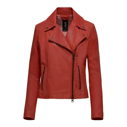 BomBoogie , Tiss Leather Biker Jacket ,Red female, Sizes: