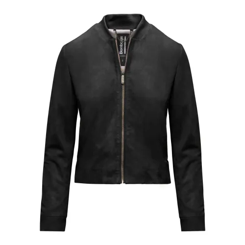 BomBoogie , Twig Suede Leather Jacket ,Black female, Sizes: