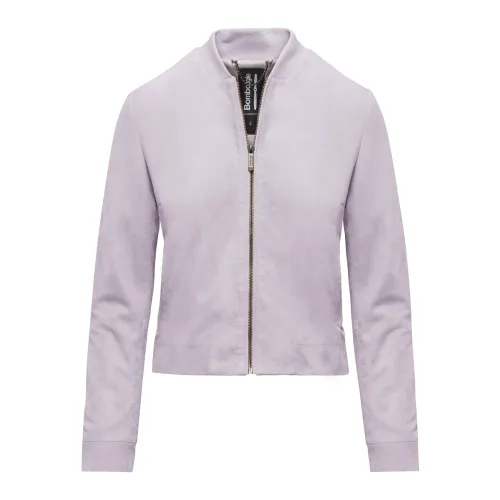 BomBoogie , Twig Suede Leather Jacket ,Purple female, Sizes: