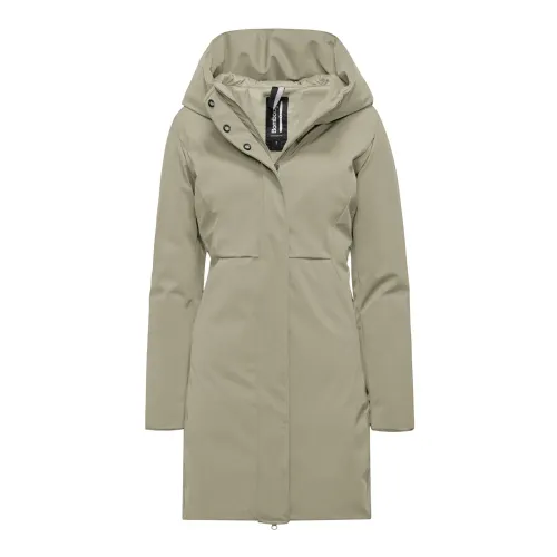 BomBoogie , Two-material Parka with Tailored Cut ,Beige female, Sizes: