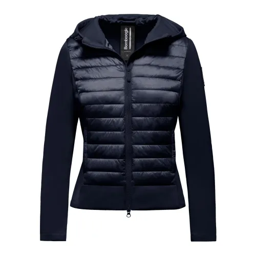BomBoogie , Versatile Bimaterial Jacket for Spring-Summer ,Blue female, Sizes: