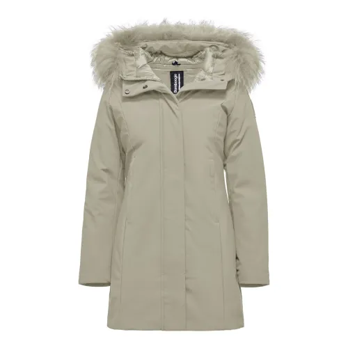 BomBoogie , Vienna Parka Jacket - Fur Hood, Padding ,Beige female, Sizes: