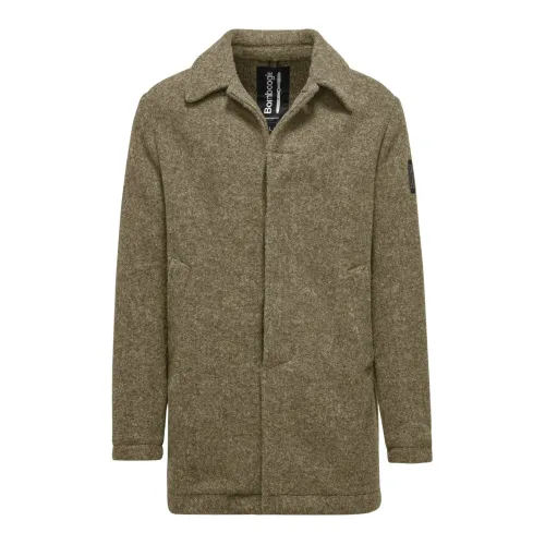 BomBoogie , Wool Blend Coat with Collar ,Beige male, Sizes:
