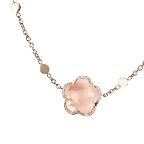 Bon Ton Necklace in 18ct Rose Gold with Rose Quartz and Diamonds