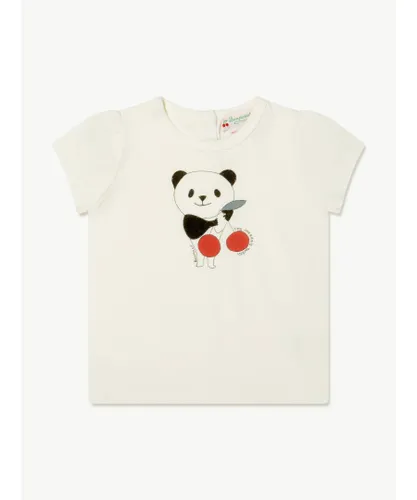 Bonpoint Baby Girls Panda Cira T-Shirt in White