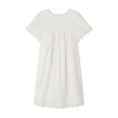 Bonpoint , Francesca Dress - White with Floral Embroidery ,White female, Sizes: