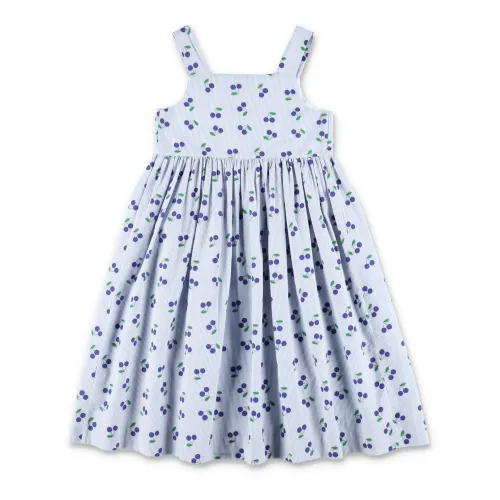 Bonpoint , Girls Clothing Dress Sky Blue Ss24 ,Blue female, Sizes: