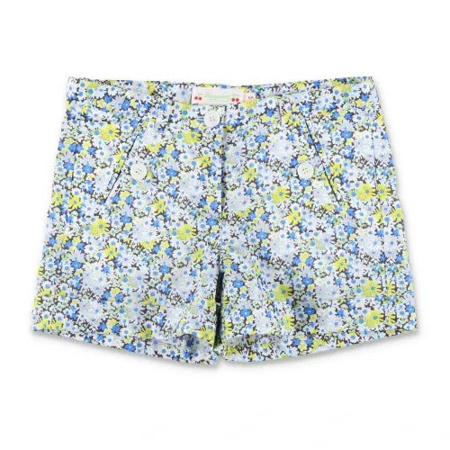 Bonpoint , Girls Clothing Shorts Blue Flowers Ss24 ,Multicolor female, Sizes: