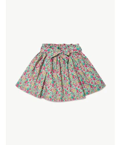 Bonpoint Girls Floral Tuie Skirt in Mint - Green