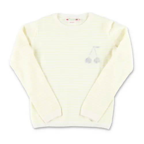 Bonpoint , Pale Yellow Striped Sweater ,Yellow female, Sizes: