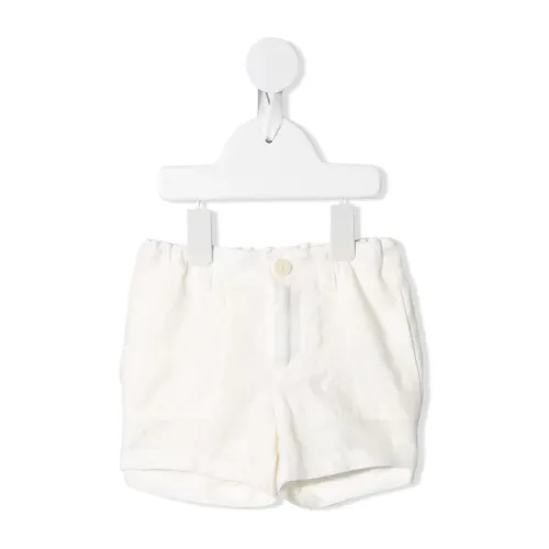 Bonpoint , Relaxed Fit White Linen Shorts ,White male, Sizes: