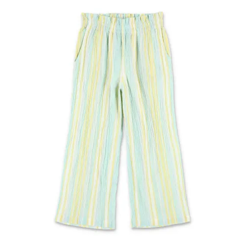 Bonpoint , Striped Cotton Pants ,Green female, Sizes: