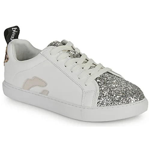 Bons baisers de Paname  BETTYS ROSE GLITTER SILVER  women's Shoes (Trainers) in White
