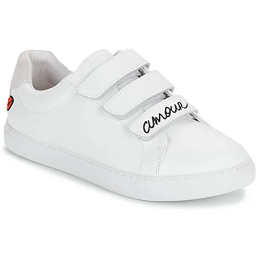 Bons baisers de Paname  EDITH AMOUR BLANC NOIR  women's Shoes (Trainers) in White