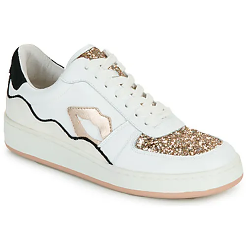 Bons baisers de Paname  LOULOU BLANC ROSE GOLD GLITTER  women's Shoes (Trainers) in White