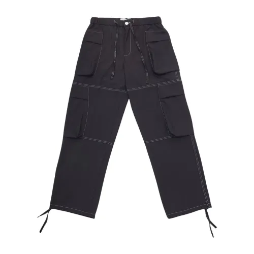 Bonsai , Cargo Fit Black Pants ,Black male, Sizes: