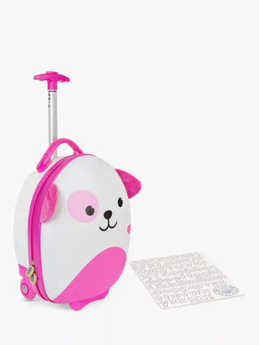 boppi Tiny Trekker Dog 2 Wheel Cabin Suitcase, 17L, Pink/White - Pink/White - Unisex