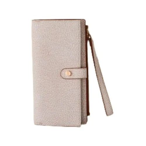 Borbonese , Leather Wallet Sand Color ,Beige female, Sizes: ONE SIZE