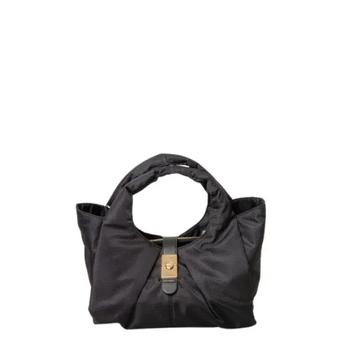 Borbonese , Medium Nylon Shopping Bag - Dark Grey ,Gray female, Sizes: ONE SIZE