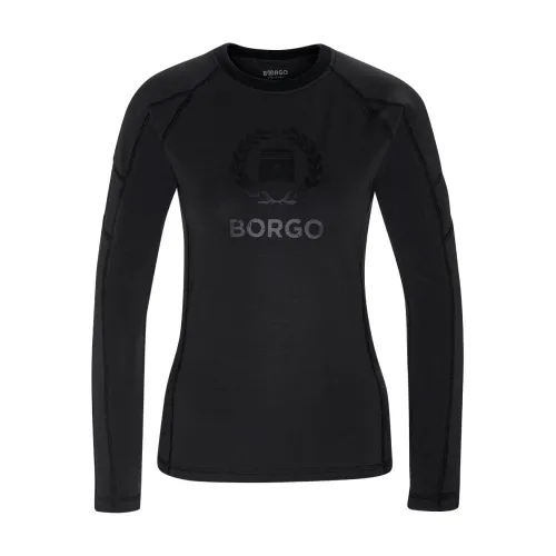 Borgo , Borgo Andalusia Longlap Nero T-Shirt ,Black female, Sizes: