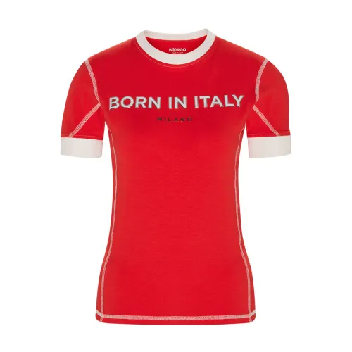Borgo , Borgo Fiorano Rosso T-Shirt ,Red female, Sizes:
