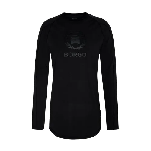 Borgo , Borgo Siracusa Longlap Nero Nero T-Shirt ,Black male, Sizes: