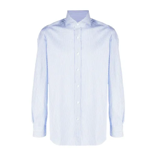 Borrelli , Borrelli Shirts Clear Blue ,Blue male, Sizes: