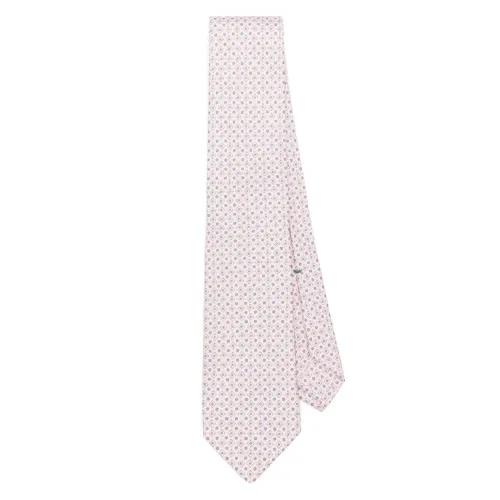 Borrelli , Geometric Print Pink Silk Tie ,Multicolor male, Sizes: ONE