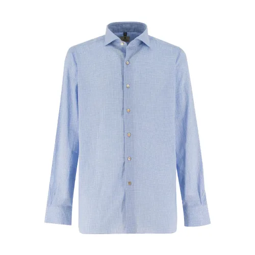 Borrelli , Handmade Naples Shirt ,Blue male, Sizes: