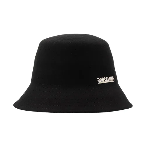 Borsalino , Black Wool Bucket Hat - Stylish and Classy ,Black male, Sizes: