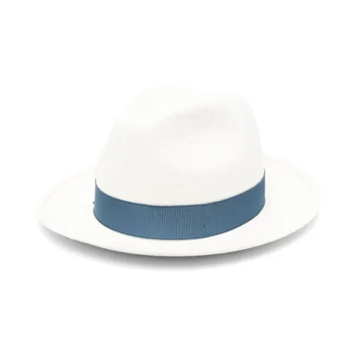 Borsalino , Blue Straw Teardrop Crown Hat ,Blue female, Sizes: