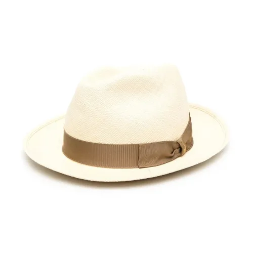 Borsalino , Sophisticated Beige Straw Sun Hat ,Brown male, Sizes: