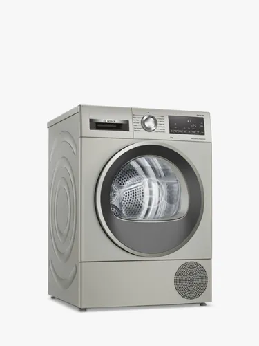 Bosch Series 6 WQG245S9GB Heat Pump Tumble Dryer, 9kg Load, Silver Innox - Silver Innox - Unisex